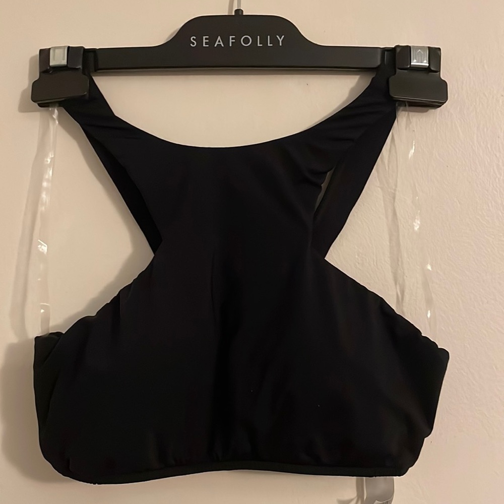 Seafolly Black High Neck Bikini Top